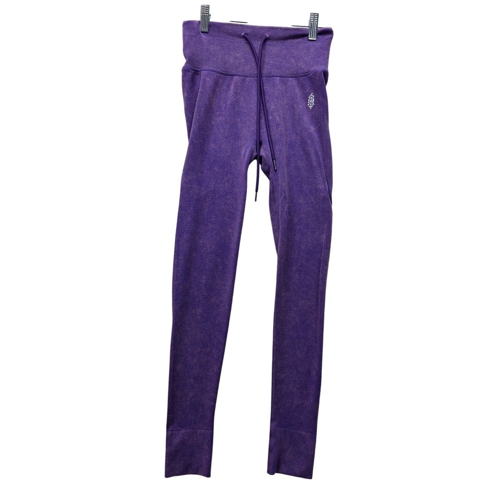 Free People Movement Good Karma Leggings Purple Acid Wash Ribbed XS/S